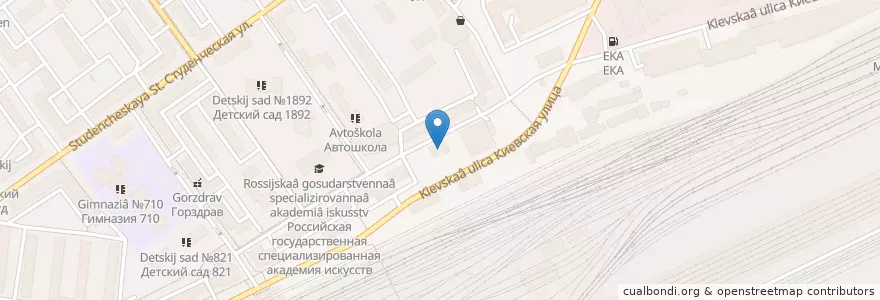 Mapa de ubicacion de Медицинский центр "Мобил-Мед" en Rusia, Distrito Federal Central, Москва, Западный Административный Округ, Район Дорогомилово.
