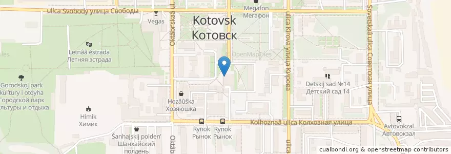 Mapa de ubicacion de Почта Банк en 러시아, Центральный Федеральный Округ, Тамбовская Область, Городской Округ Котовск.