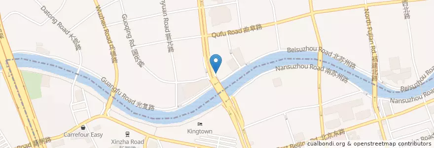 Mapa de ubicacion de Starbucks en Китай, Шанхай, Хуанпу.