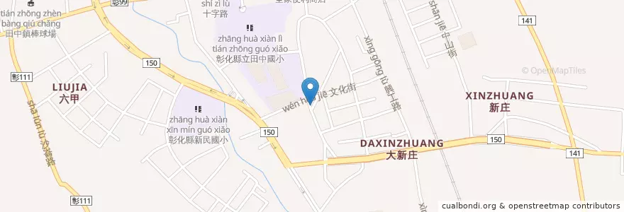 Mapa de ubicacion de 瑩龍宮 en Taiwan, Taiwan Province, Changhua County, Tianzhong.