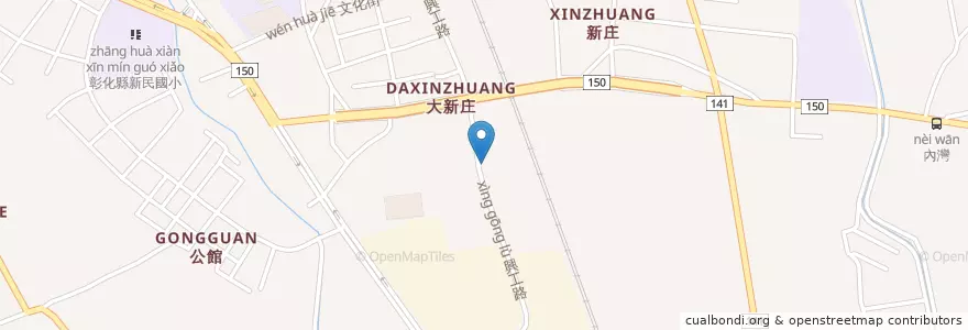 Mapa de ubicacion de 石頭魚鐵道庭園咖啡 en Taiwan, 臺灣省, 彰化縣, 田中鎮.