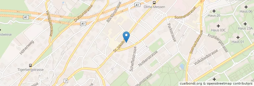 Mapa de ubicacion de Englers Steakhouse en 瑞士, Sankt Gallen, Wahlkreis St. Gallen, St. Gallen.
