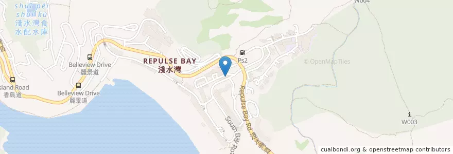 Mapa de ubicacion de 淺水灣郵政局 Repulse Bay Post Office en Китай, Гуандун, Гонконг, Гонконг, Новые Территории, 南區 Southern District.