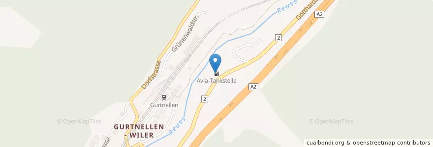 Mapa de ubicacion de Avia-Tankstelle en Switzerland, Uri, Gurtnellen.