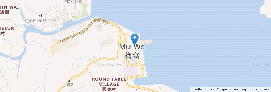 Mapa de ubicacion de 梅窩碼頭 Mui Wo Ferry Pier en China, Hongkong, Guangdong, New Territories, 離島區 Islands District.