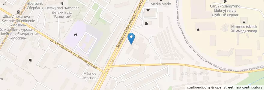 Mapa de ubicacion de Политехнический колледж 39 en روسیه, Центральный Федеральный Округ, Москва, Юго-Западный Административный Округ, Район Котловка.