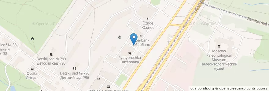 Mapa de ubicacion de Доктор Хвост en Rusya Federasyonu, Центральный Федеральный Округ, Москва, Юго-Западный Административный Округ.