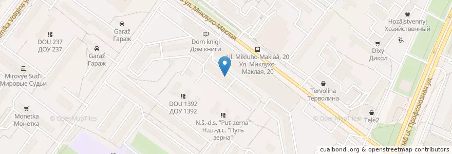 Mapa de ubicacion de Коньково en Russia, Distretto Federale Centrale, Москва, Юго-Западный Административный Округ, Район Коньково.