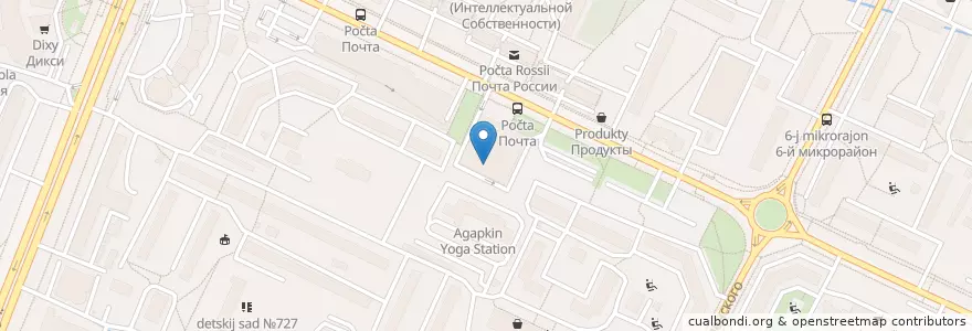 Mapa de ubicacion de Додо пицца en 러시아, Центральный Федеральный Округ, Москва, Юго-Западный Административный Округ, Район Коньково.