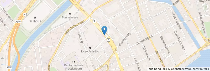Mapa de ubicacion de Zahnfee 2.8 en Switzerland, Zurich, District Zurich, Zurich.