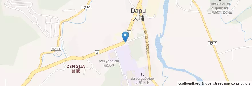 Mapa de ubicacion de 明德高中 en Taiwan, 新北市, 三峽區.