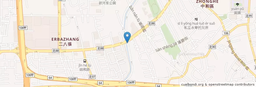 Mapa de ubicacion de 碧河宮 en Тайвань, Новый Тайбэй, 中和區.