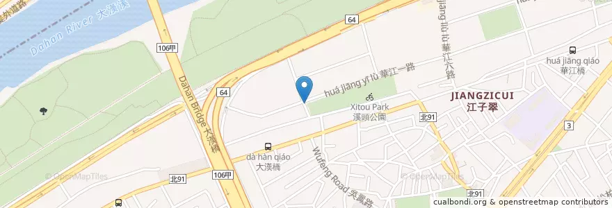 Mapa de ubicacion de 華江一華江九路口 en تايوان, تايبيه الجديدة, 板橋區.