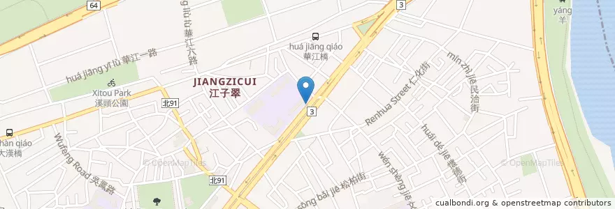 Mapa de ubicacion de 江翠國小 en Taiwan, 新北市, 板橋區.