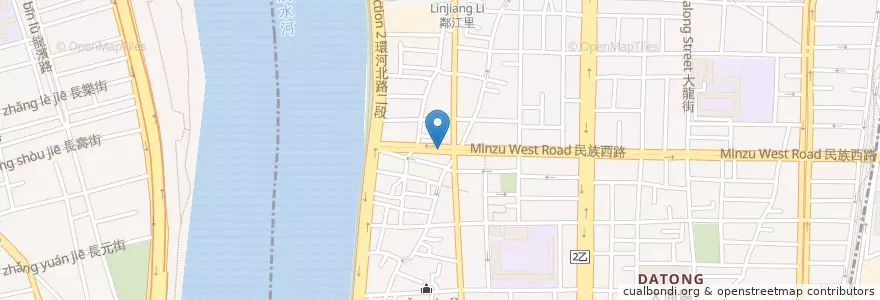 Mapa de ubicacion de 民族延平路口 en 타이완, 신베이 시, 타이베이시, 다퉁 구.