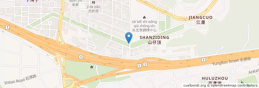 Mapa de ubicacion de 下灣公園 en 타이완, 신베이 시, 타이베이시, 네이후 구.