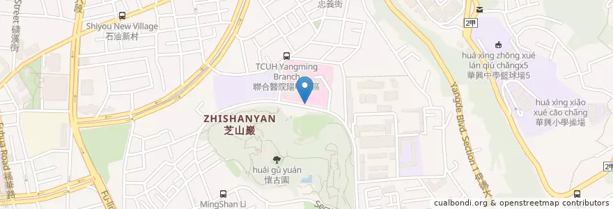 Mapa de ubicacion de 聯合醫院陽明院區 en تايوان, تايبيه الجديدة, تايبيه, 士林區.