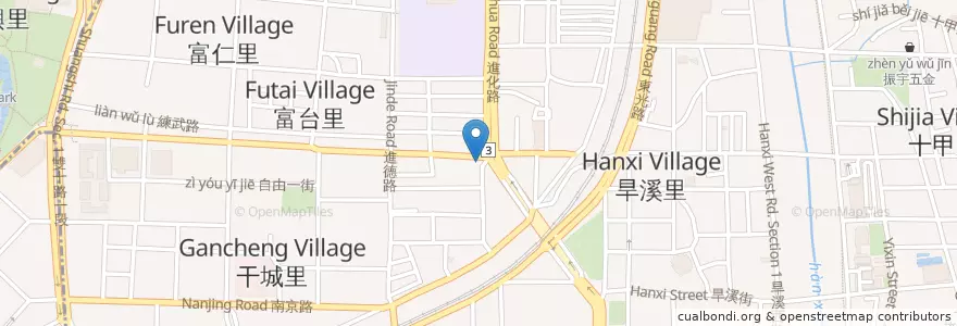 Mapa de ubicacion de 莊家火雞肉飯 en Taiwan, Taichung, Distretto Orientale.