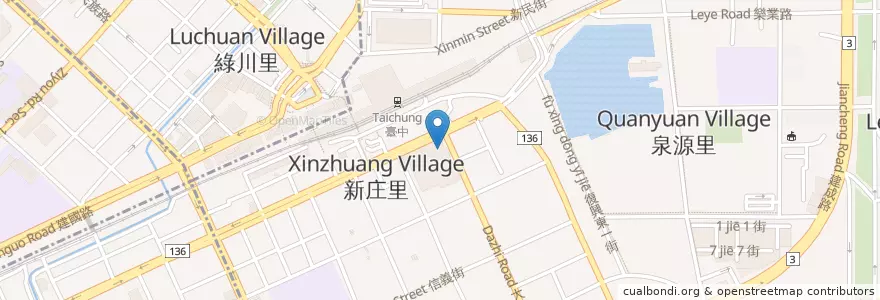 Mapa de ubicacion de 麥當勞 en 台湾, 台中市, 東区.