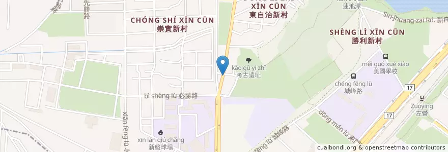 Mapa de ubicacion de 海青王家燒餅店 en تايوان, كاوهسيونغ, 左營區.