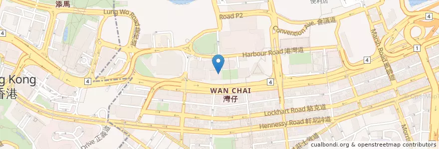 Mapa de ubicacion de 告士打道郵政局 Gloucester Road Post Office en 중국, 광둥성, 홍콩, 홍콩섬, 신제, 灣仔區 Wan Chai District.