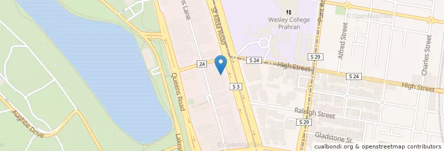 Mapa de ubicacion de St Kilda Road Central Business Centre en Australia, Victoria, City Of Port Phillip.