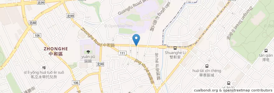 Mapa de ubicacion de 星展(台灣)商業銀行 en Тайвань, Новый Тайбэй, 中和區.