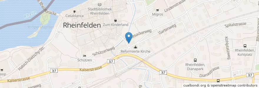 Mapa de ubicacion de Neue Aargauer Bank en Svizzera, Argovia, Bezirk Rheinfelden, Rheinfelden.