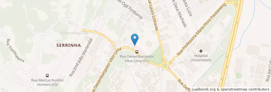 Mapa de ubicacion de Radimagemdigital en البَرَازِيل, المنطقة الجنوبية, سانتا كاتارينا, Microrregião De Florianópolis, Região Geográfica Intermediária De Florianópolis, فلوريانوبوليس.