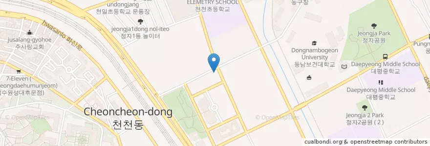 Mapa de ubicacion de 스타벅스 en 大韓民国, 京畿道, 水原市, 長安区.
