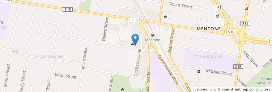 Mapa de ubicacion de Mentone South East Cafe en أستراليا, ولاية فيكتوريا, City Of Kingston.