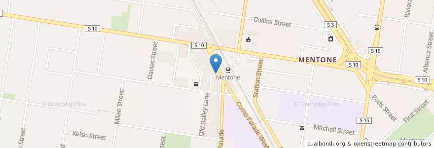 Mapa de ubicacion de Como Parade Cafe en Australie, Victoria, City Of Kingston.