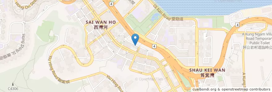 Mapa de ubicacion de 興民街郵政局 Hing Man Street Post Office en Chine, Guangdong, Hong Kong, Île De Hong Kong, Nouveaux Territoires, 東區 Eastern District.