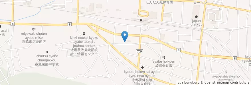Mapa de ubicacion de スナック Luna en Япония, Киото, Аябе.