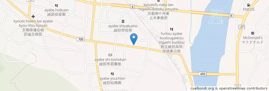 Mapa de ubicacion de 薬膳喫茶 悠々 en 日本, 京都府, 綾部市.