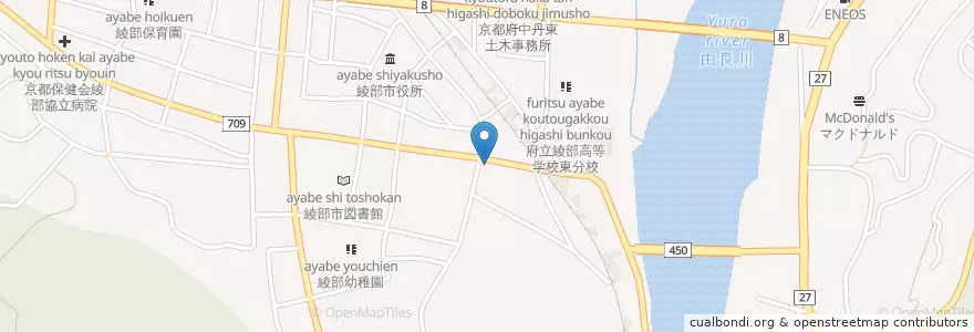 Mapa de ubicacion de 由良産婦人科・小児科医院 en 日本, 京都府, 綾部市.