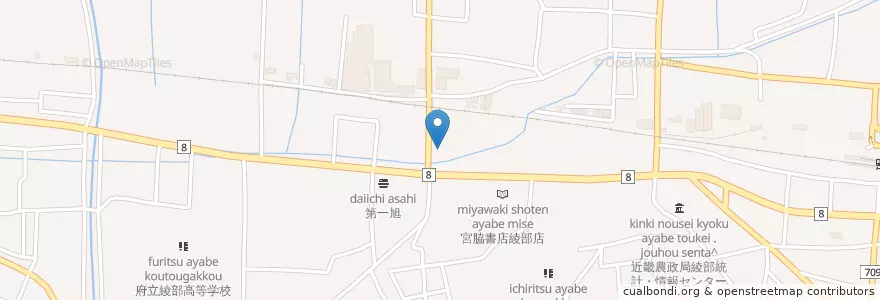 Mapa de ubicacion de 大槻医院 en 일본, 교토부, 綾部市.
