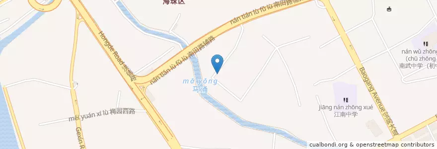 Mapa de ubicacion de 昌盛幼儿园 en 中国, 广东省, 广州市, 海珠区, 龙凤街道.