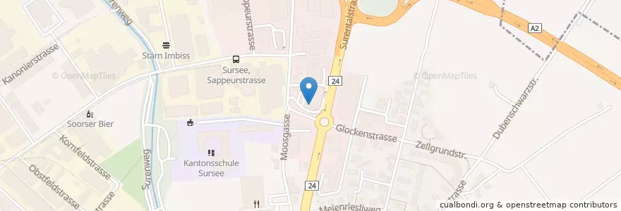 Mapa de ubicacion de Surental en Schweiz/Suisse/Svizzera/Svizra, Luzern, Sursee.