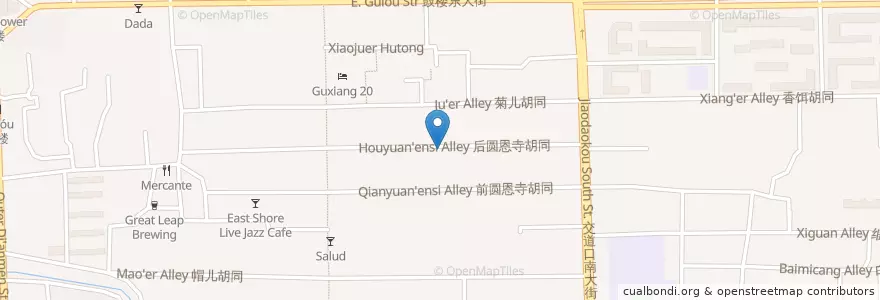 Mapa de ubicacion de 黑芝麻胡同小学-东校 en China, Pekín, Hebei, 东城区.