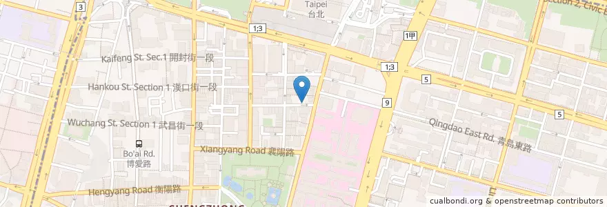 Mapa de ubicacion de 兔子兔子美式餐廳 en 臺灣, 新北市, 臺北市, 中正區.