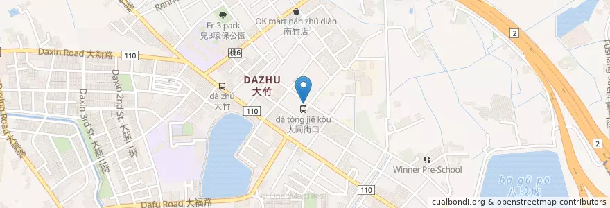 Mapa de ubicacion de 曼谷小館 en 타이완, 타오위안 시, 루주 구.