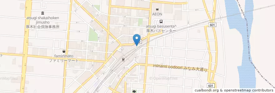 Mapa de ubicacion de 東秀 本厚木駅東口店 en Giappone, Prefettura Di Kanagawa, 厚木市.