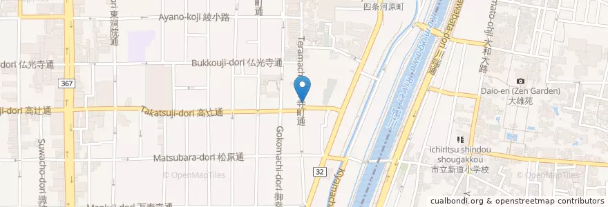 Mapa de ubicacion de じゅうじゅう en 일본, 교토부, 京都市, 下京区.