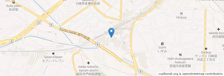 Mapa de ubicacion de マクドナルド 向ヶ丘遊園駅前店 en 日本, 神奈川縣, 川崎市, 多摩区.