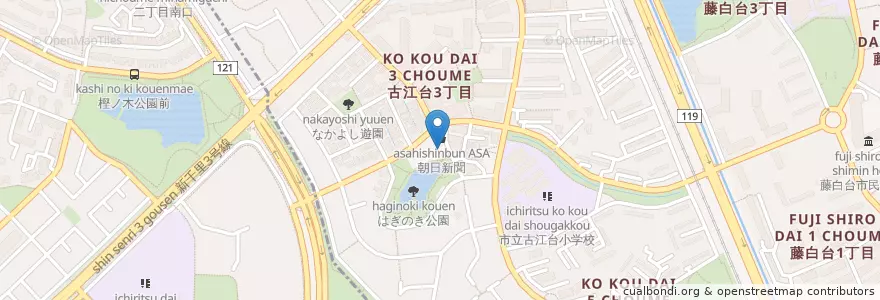 Mapa de ubicacion de 市立はぎのきこども園 en 日本, 大阪府, 吹田市.