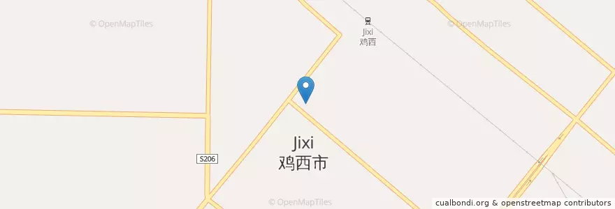 Mapa de ubicacion de 鸡西农商银行 en 中国, 黒竜江省, 鶏西市, 鸡冠区, 向阳街道.