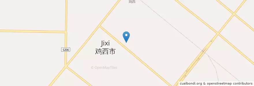 Mapa de ubicacion de 中国银行 en 中国, 黒竜江省, 鶏西市, 鸡冠区, 向阳街道.