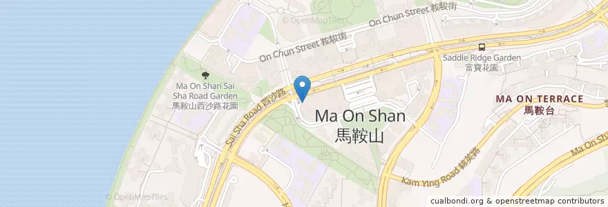 Mapa de ubicacion de 翡翠拉麵小籠包 en 中国, 香港, 广东省, 新界, 沙田區.