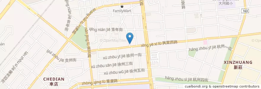 Mapa de ubicacion de 金園便當店 en 台湾, 台湾省, 嘉義市, 嘉義県, 西区.